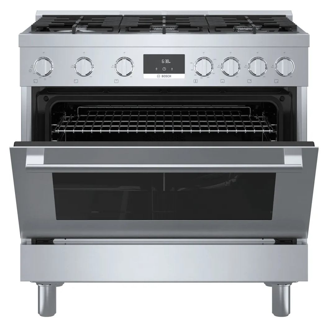 Cuisinière au gaz 36 po, 3,4 pi³ Inox - Série 800 avec 6 brûleurs
