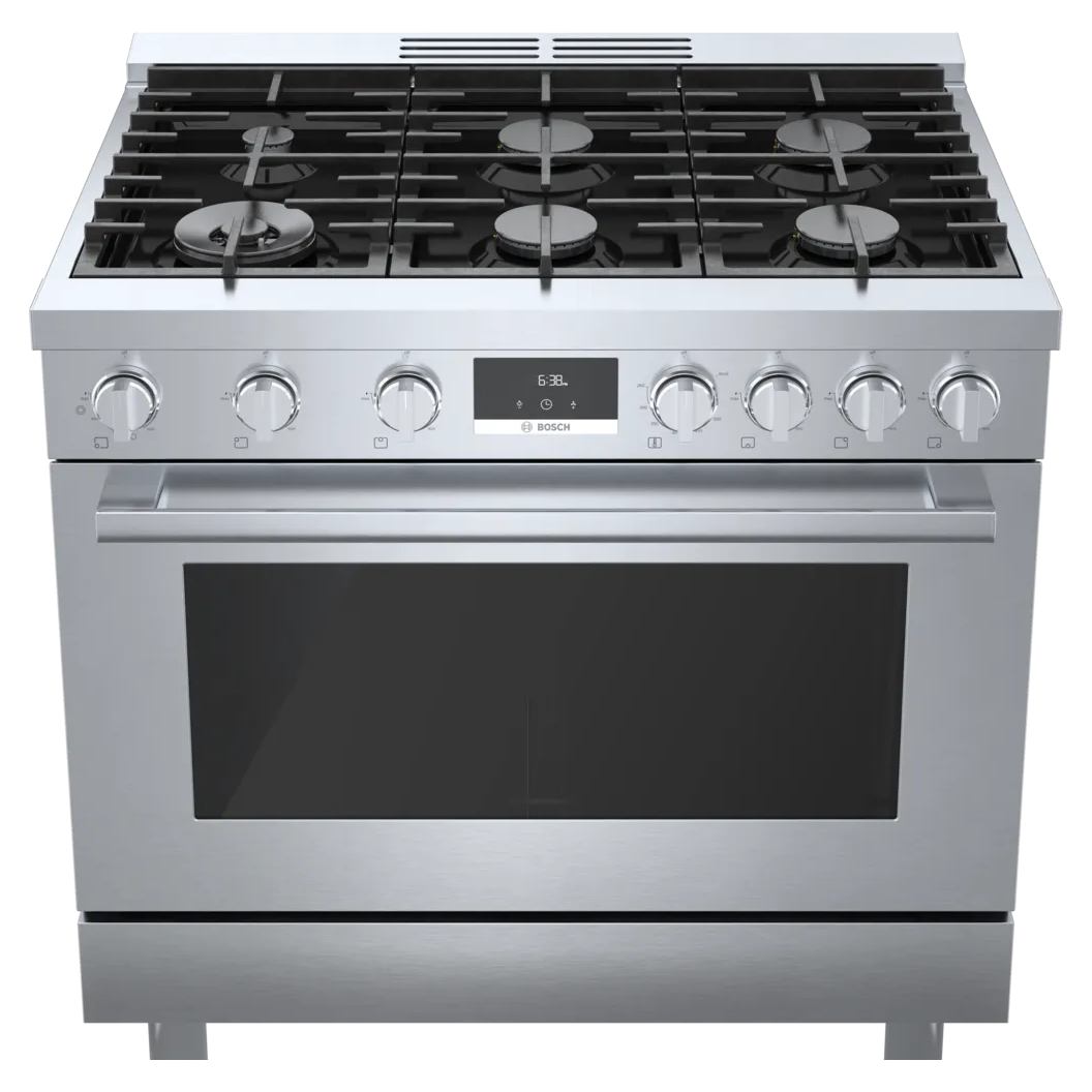 Cuisinière au gaz 36 po, 3,4 pi³ Inox - Série 800 avec 6 brûleurs
