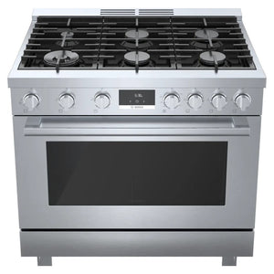 Cuisinière au gaz 36 po, 3,4 pi³ Inox - Série 800 avec 6 brûleurs