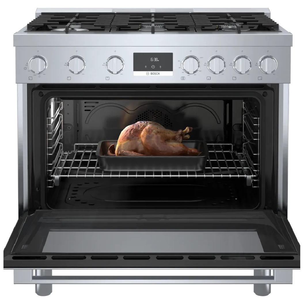 Cuisinière au gaz 36 po, 3,4 pi³ Inox - Série 800 avec 6 brûleurs