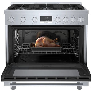 Cuisinière au gaz 36 po, 3,4 pi³ Inox - Série 800 avec 6 brûleurs