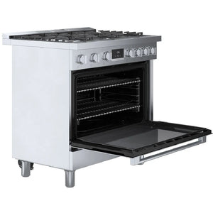 Cuisinière au gaz 36 po, 3,4 pi³ Inox - Série 800 avec 6 brûleurs