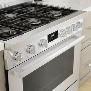 Cuisinière au gaz 36 po, 3,4 pi³ Inox - Série 800 avec 6 brûleurs