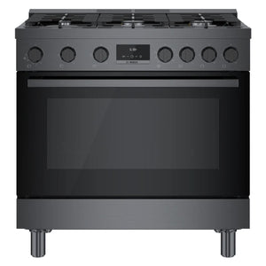 Cuisinière au gaz 36 po, 3,4 pi³ Inox Noir - Série 800 avec 6 brûleurs