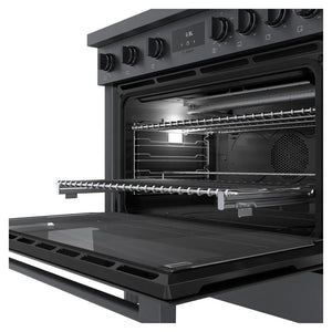 Cuisinière au gaz 36 po, 3,4 pi³ Inox Noir - Série 800 avec 6 brûleurs