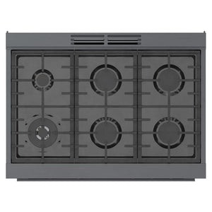Cuisinière au gaz 36 po, 3,4 pi³ Inox Noir - Série 800 avec 6 brûleurs