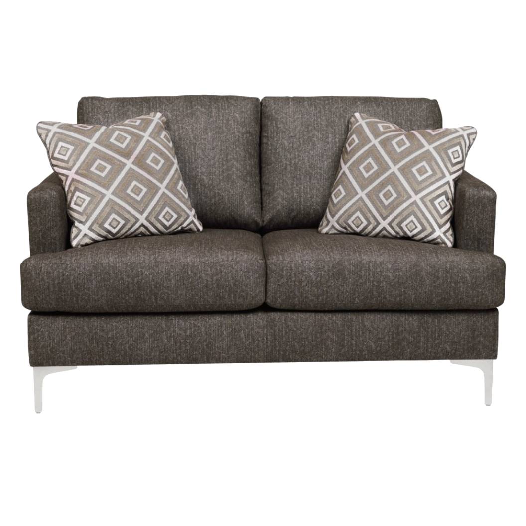Causeuse en tissu brun avec coussins - Arcola