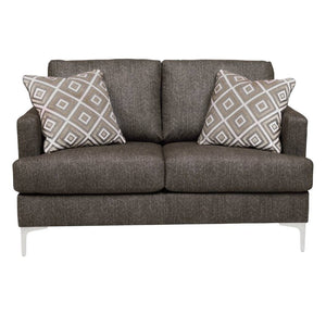 Causeuse en tissu brun avec coussins - Arcola