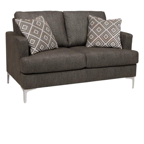 Causeuse en tissu brun avec coussins - Arcola