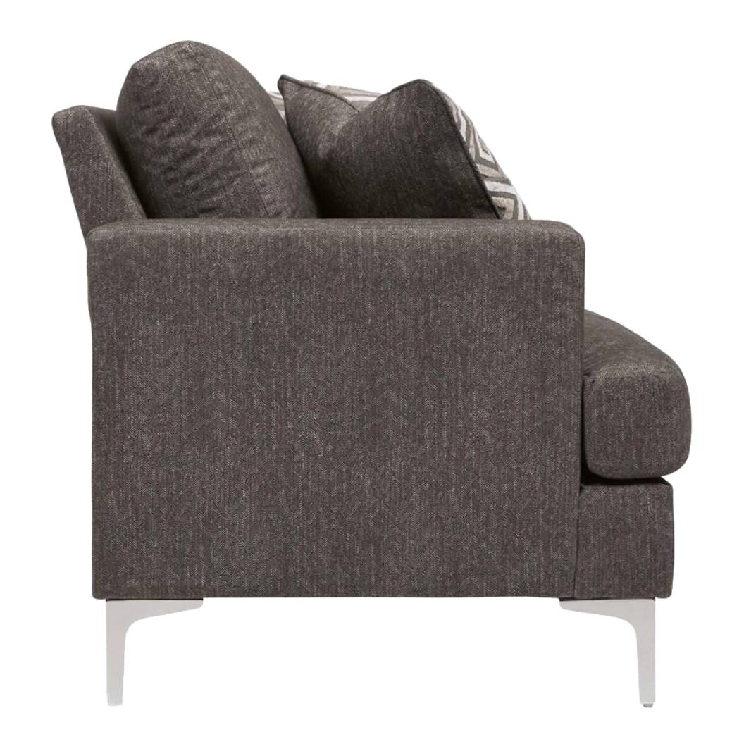 Causeuse en tissu brun avec coussins - Arcola