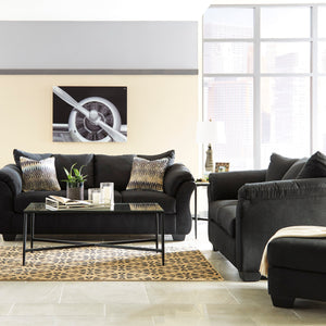 Causeuse noire en tissu - Darcy