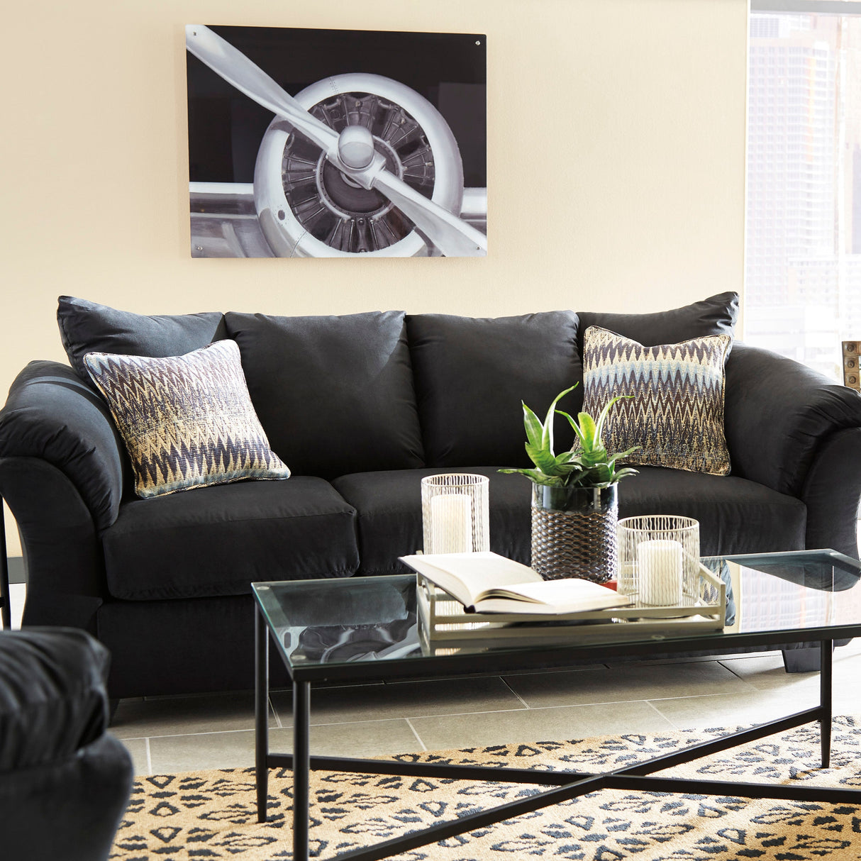 Sofa en tissu noir - Darcy