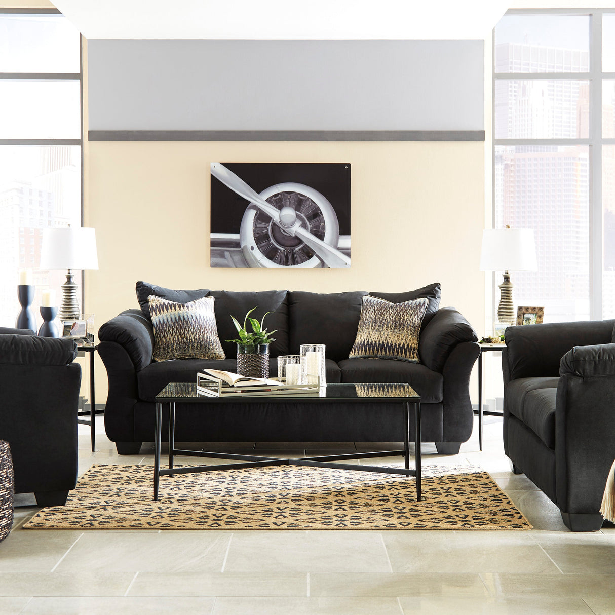 Sofa en tissu noir - Darcy