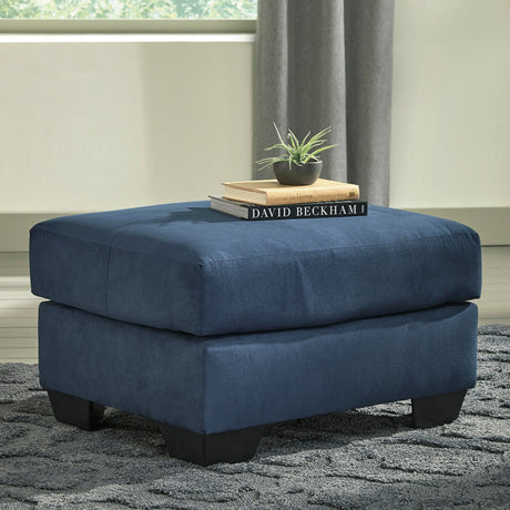 Ottoman Darcy en tissu bleu