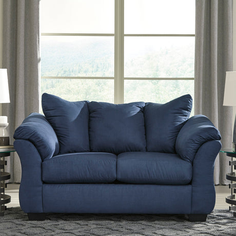 Causeuse en tissu bleu marine - Darcy