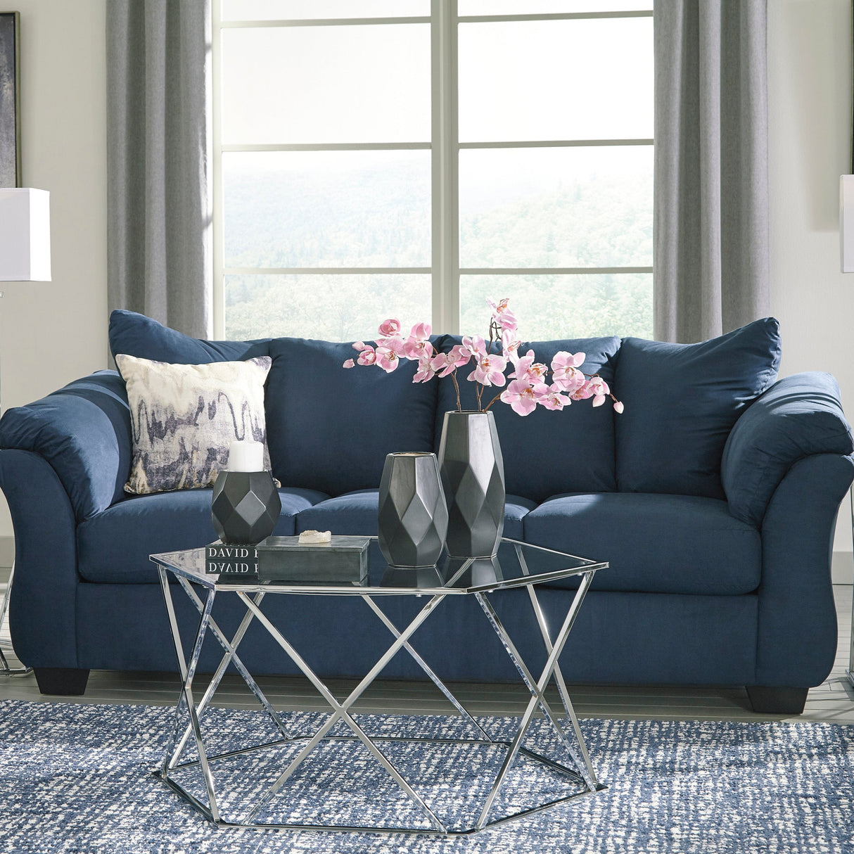 Sofa en tissu bleu marine - Darcy