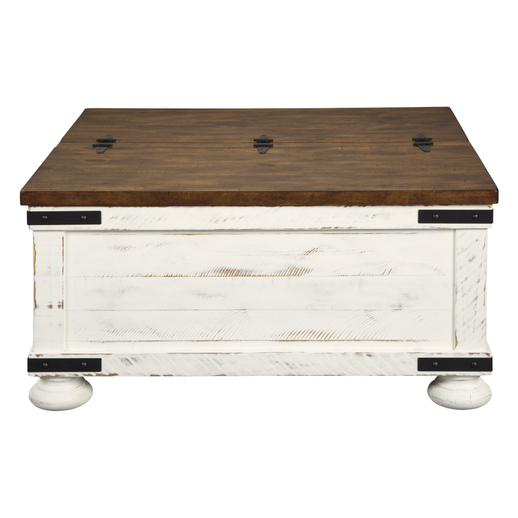 Table basse en bois/placage bicolore avec plateau relevable à deux côtés - Wystfield