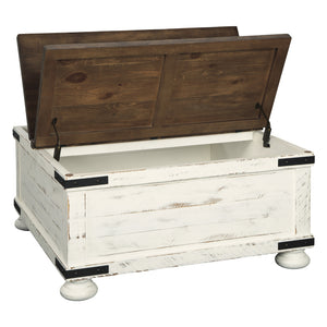 Table basse en bois/placage bicolore avec plateau relevable à deux côtés - Wystfield