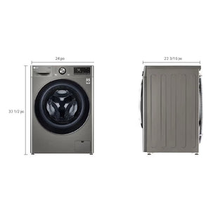 Combo laveuse/sécheuse à chargement frontal 24 po, 2,6 pi³ Inox graphite avec IA DD™ et TurboWash 360™