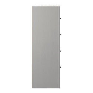 Commode à 4 tiroirs en marbre blanc et bois gris