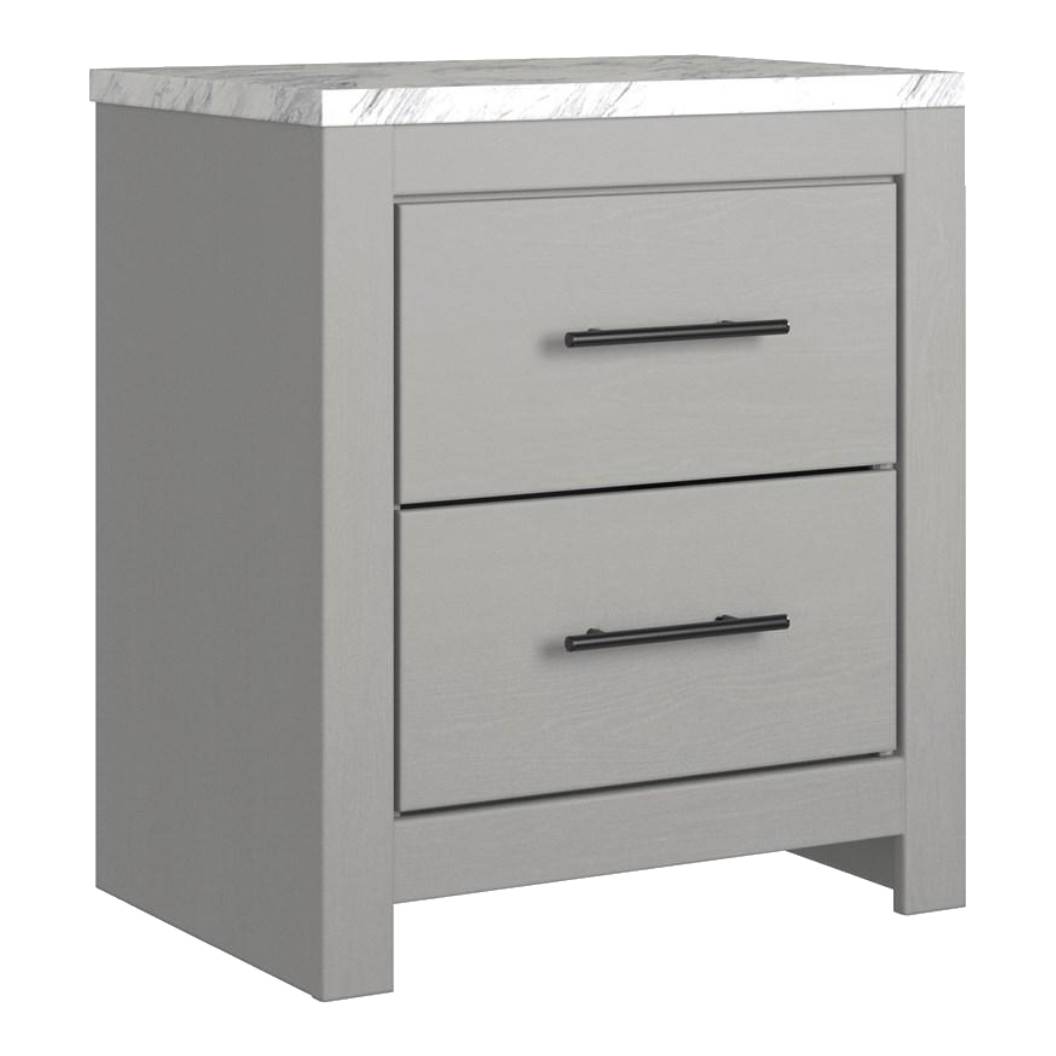 Table de chevet Gris bois et marbre - Cottenburg