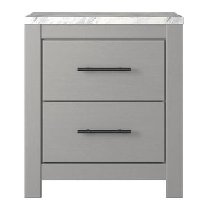 Table de chevet Gris bois et marbre - Cottenburg
