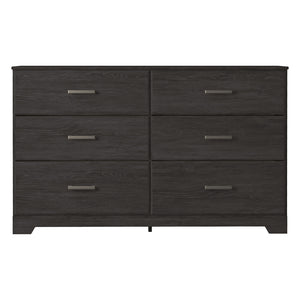 Bureau à 6 tiroirs en bois et placage noir - Belachime
