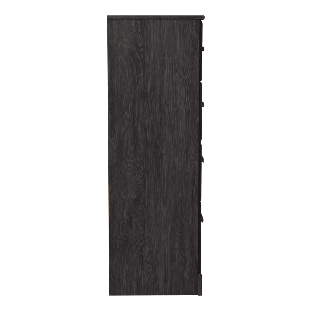 Commode à 4 tiroirs en bois et placage noir