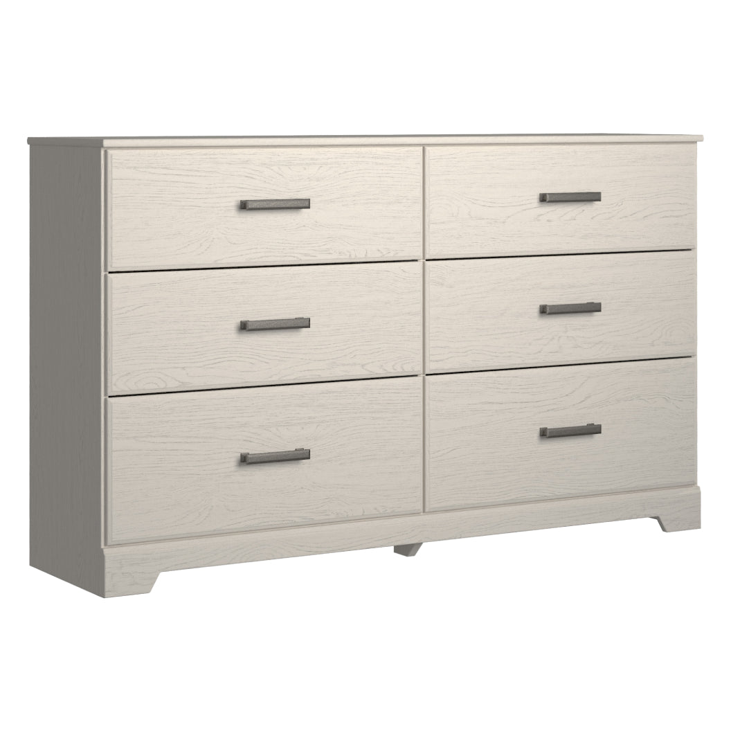 Bureau à 6 tiroirs en bois et placage blanc - Stelsie