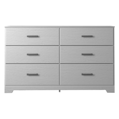 Bureau à 6 tiroirs en bois et placage blanc - Stelsie