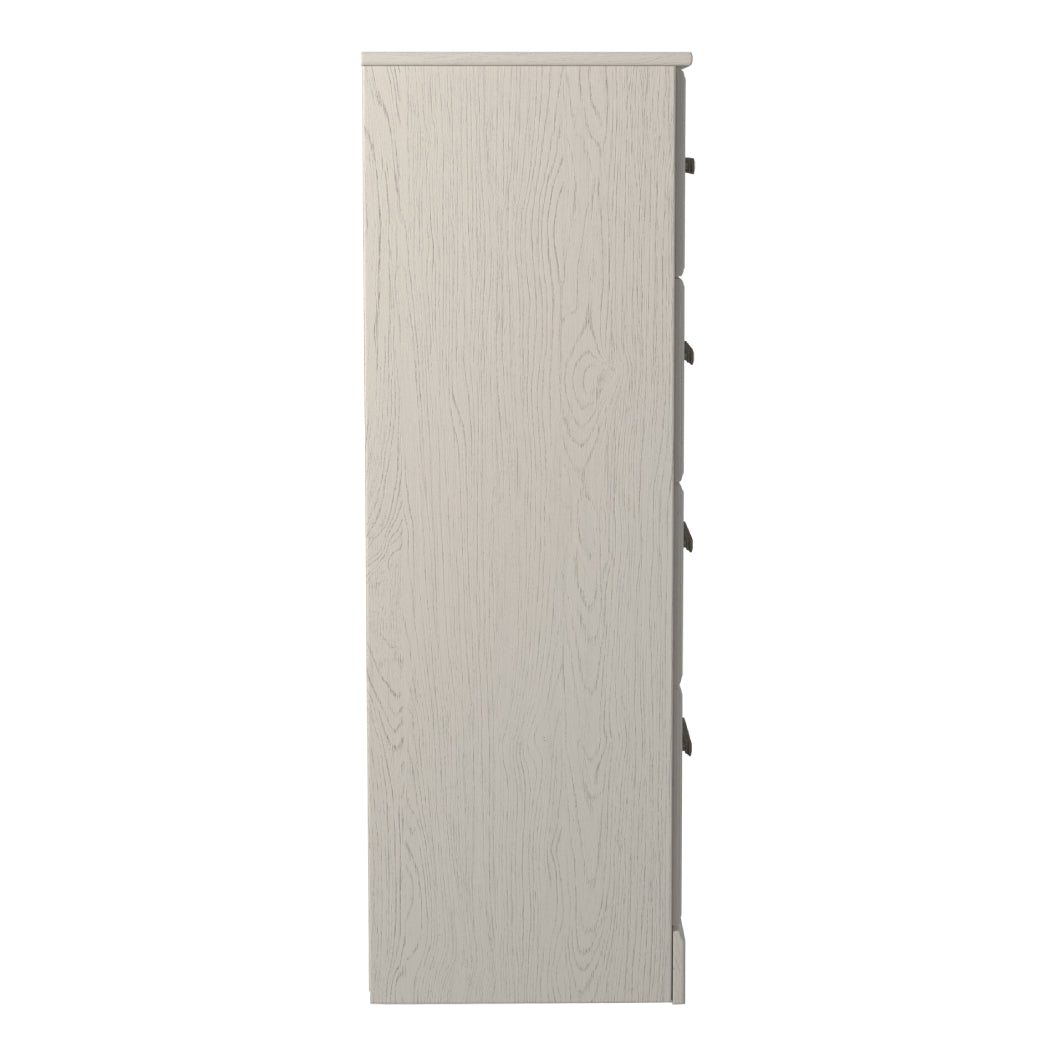 Commode à 4 tiroirs en bois et placage blanc