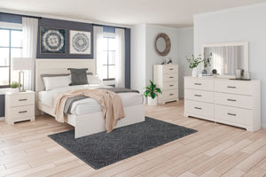 Commode à 4 tiroirs en bois et placage blanc