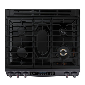 Cuisinière à convection au gaz encastrable 30 po 6,0 pi³ Inox noir