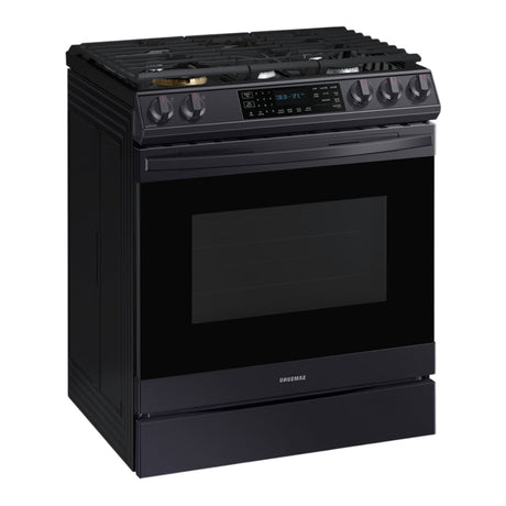Cuisinière au gaz encastrable 30 po, 6,0 pi³ Inox noir avec Air Fry, Wi-Fi et Autonettoyage