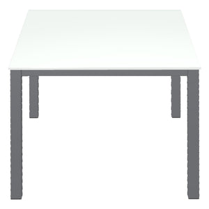 Table de salle à manger carrée en verre blanc et métal - Carbon