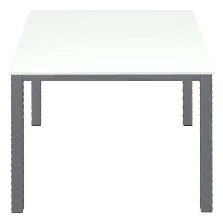 Table de salle à manger carrée en verre blanc et métal - Carbon