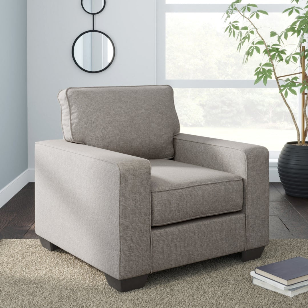 Fauteuil en tissu gris pierre - Greaves