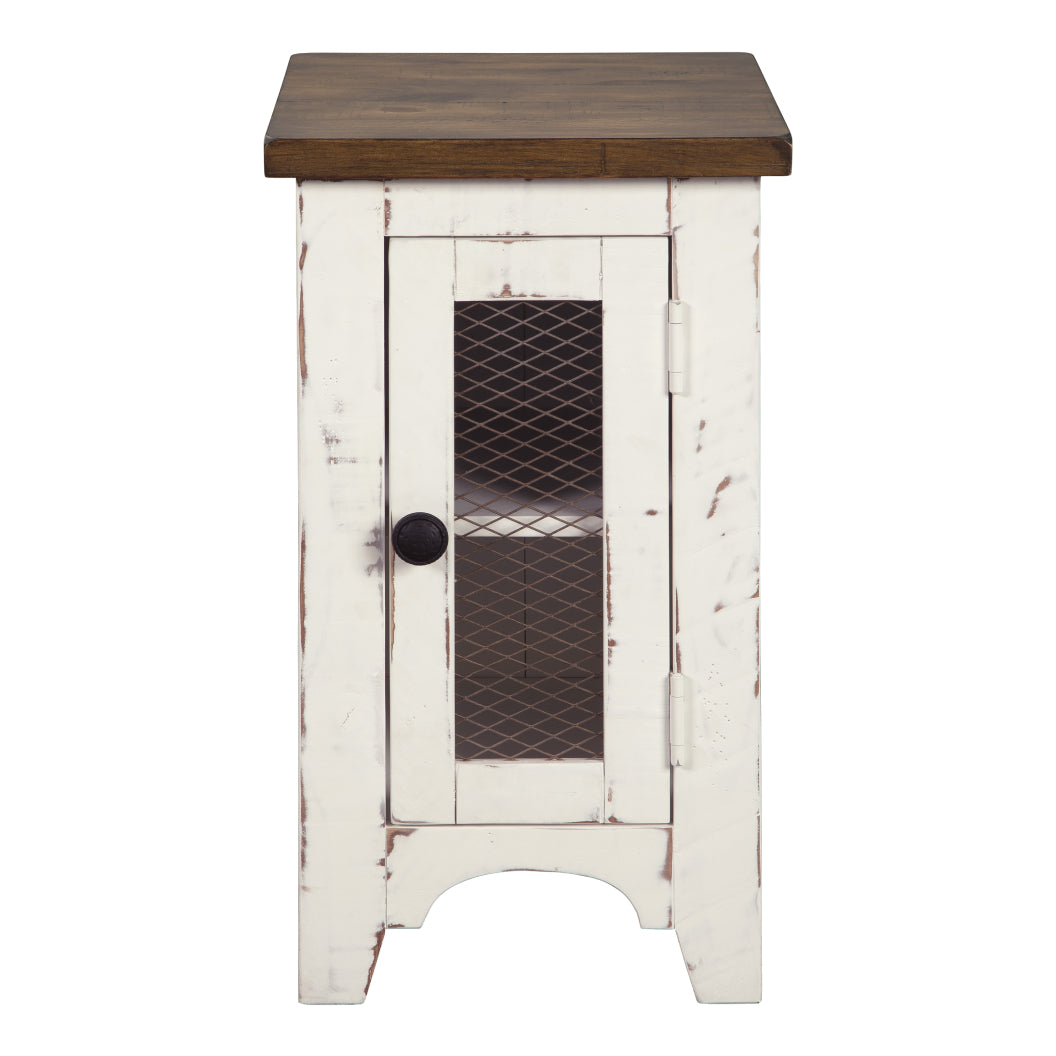 Table d'appoint bois blanche antique carré - Wystfield