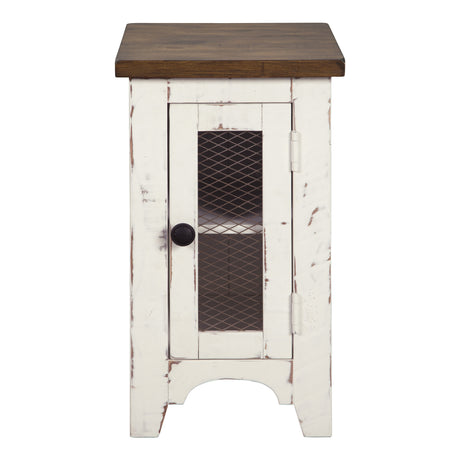 Table d'appoint bois blanche antique carré - Wystfield