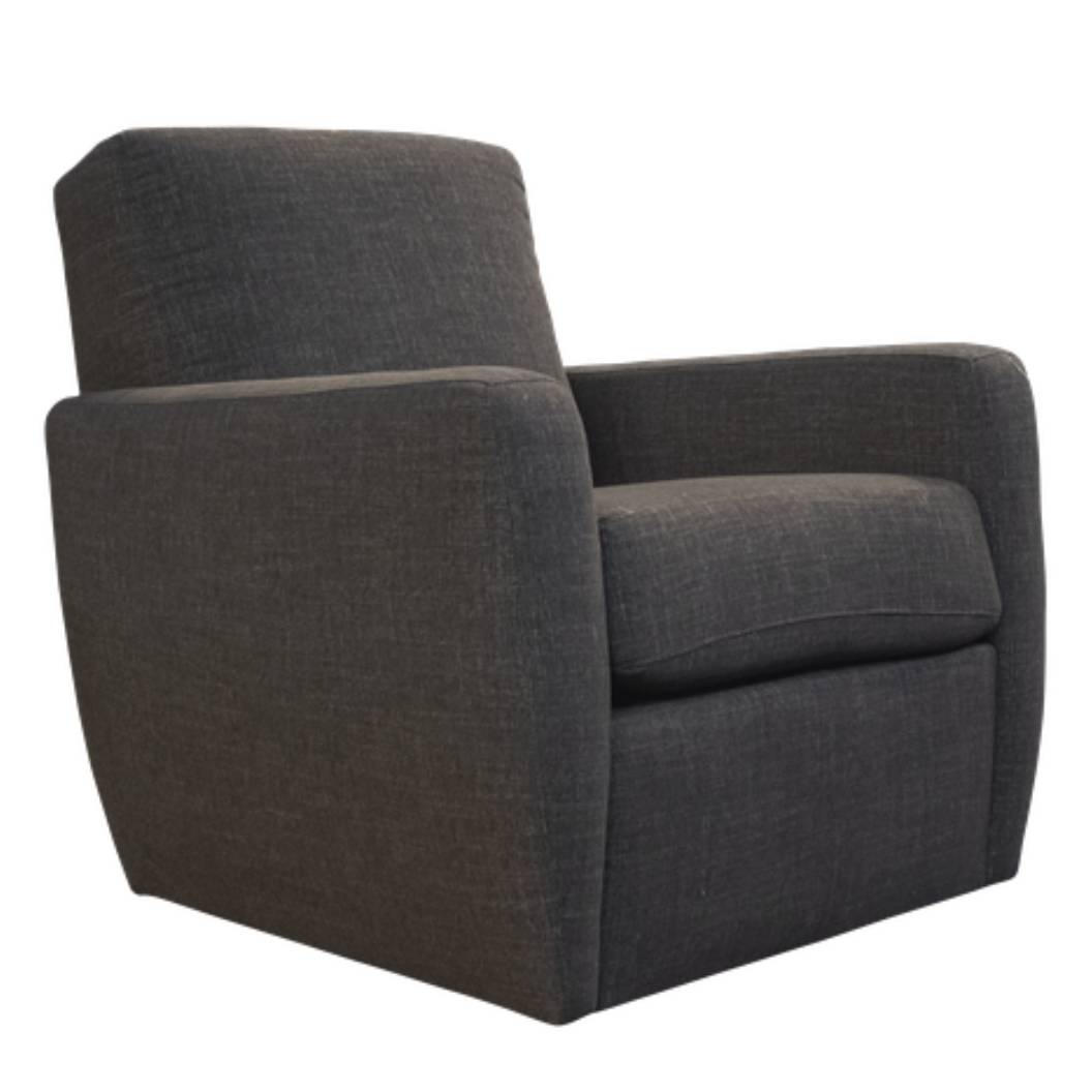 Fauteuil en tissu gris foncé berçant - Futura