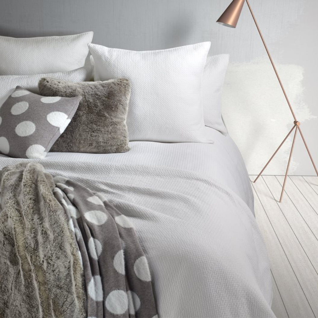 Housse de couette en coton blanc à chevron - Graphic