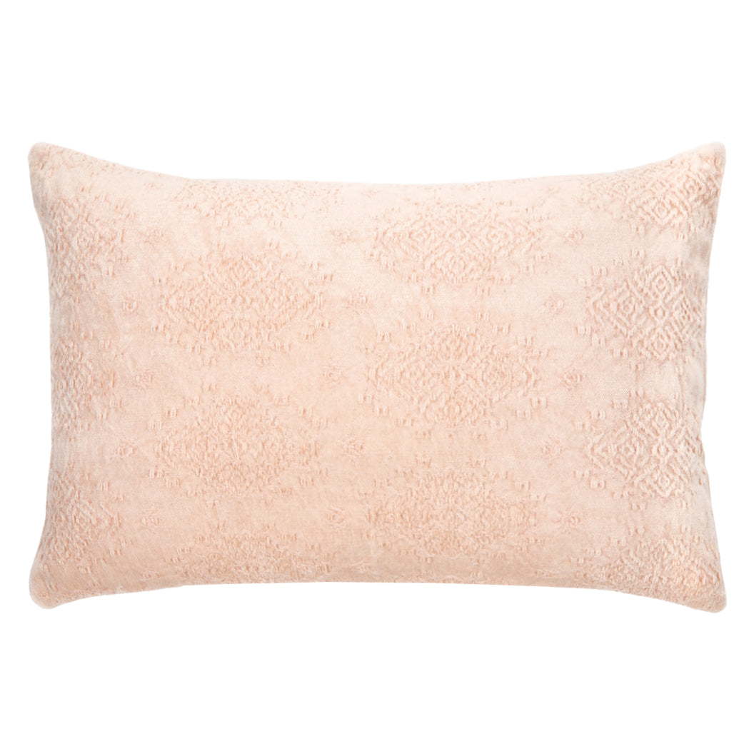 Coussin 16 x 24 po en velours rose pâle - Toro