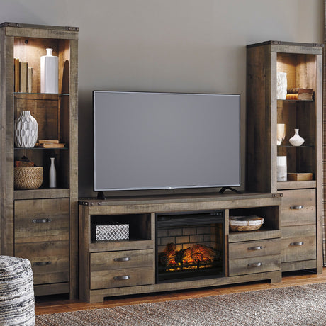 Étagère à 1 porte en bois/placage brun avec lumière DEL - Trinell