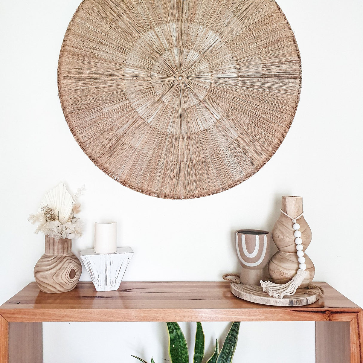 Décoration murale ronde en jute naturel - Arianna