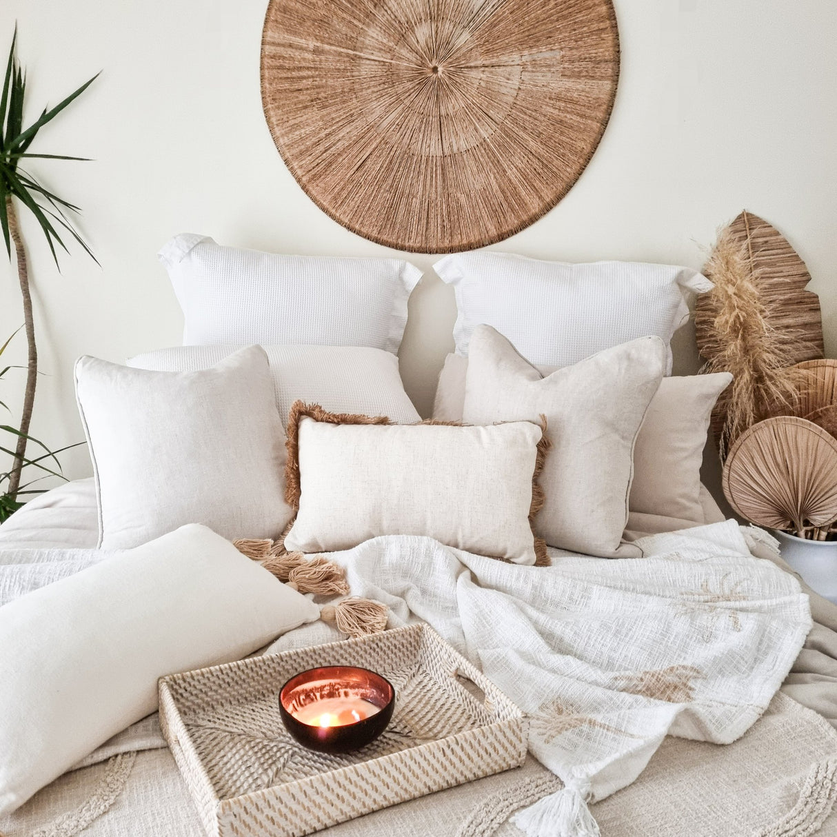 Décoration murale ronde en jute naturel - Arianna