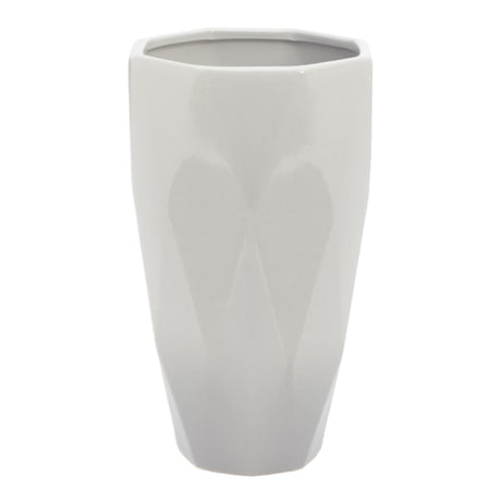 Vase en céramique taupe pâle d'une forme géométrique - Almada