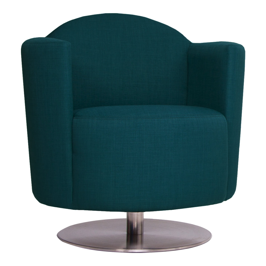 Fauteuil pivotant en tissu vert émeraude - LA 1956