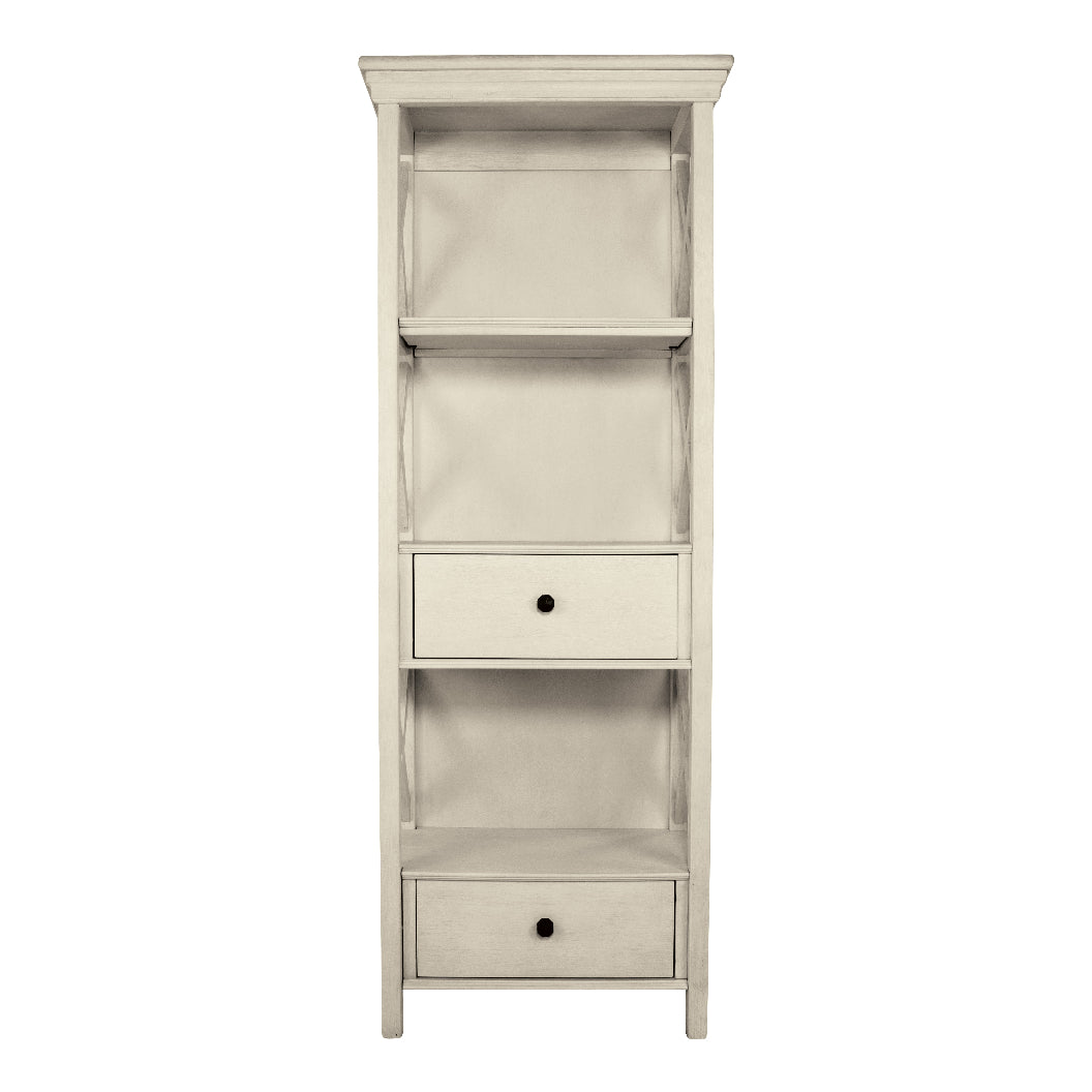 Bibliothèque en bois/placage blanc antique avec 2 tiroirs - Bolanburg