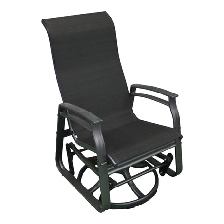 Chaise extérieure berçante et pivotante en tissu avec une structure en aluminium - Kaza