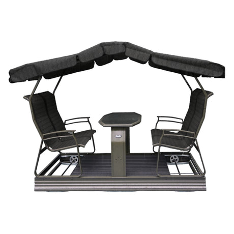 Balançoire sur roues 4 places en tissu avec une structure en aluminium - Kaza